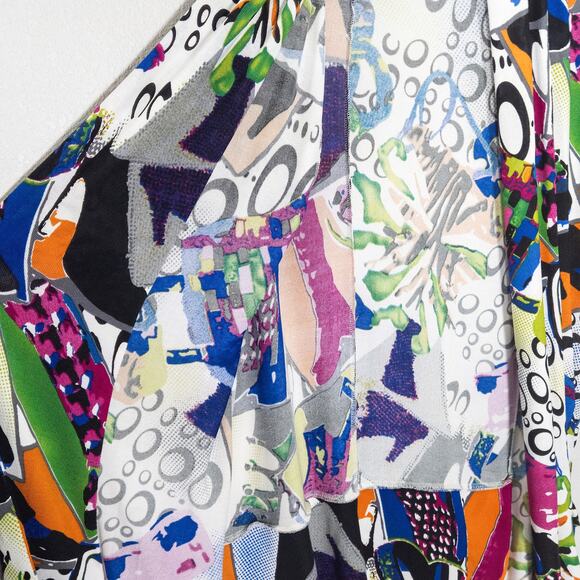 Anna Sui Silk Blend Abstract Print Cardigan XL Artful Statement - Picture 7 of 9